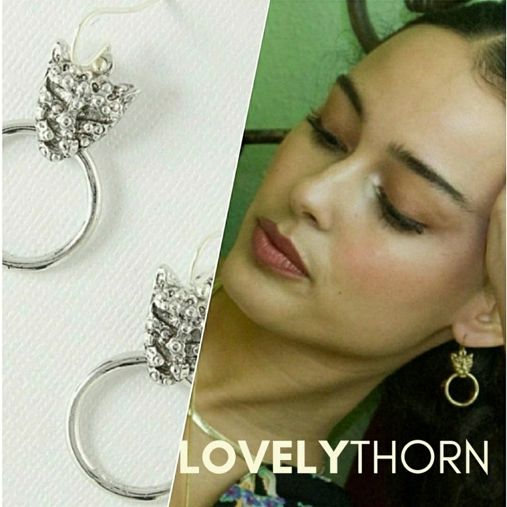 VANESSA MOONEY // ltd ed silver panther door knocker style earrings